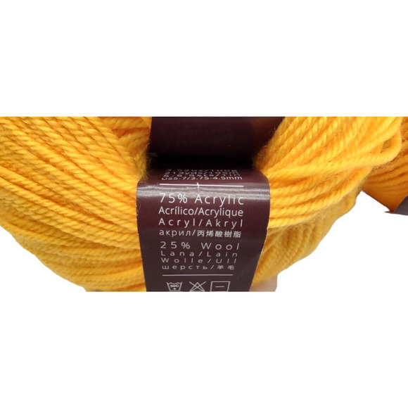 3 Skeins Ella Rae Cozy Soft Yarn Washable Wool Blend Sunflower #26 Discontinued - Picture 5 of 5